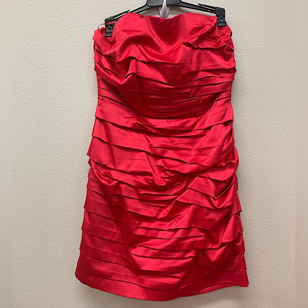 Express satin hot pink raspberry sz 10 tube dress bandeau style